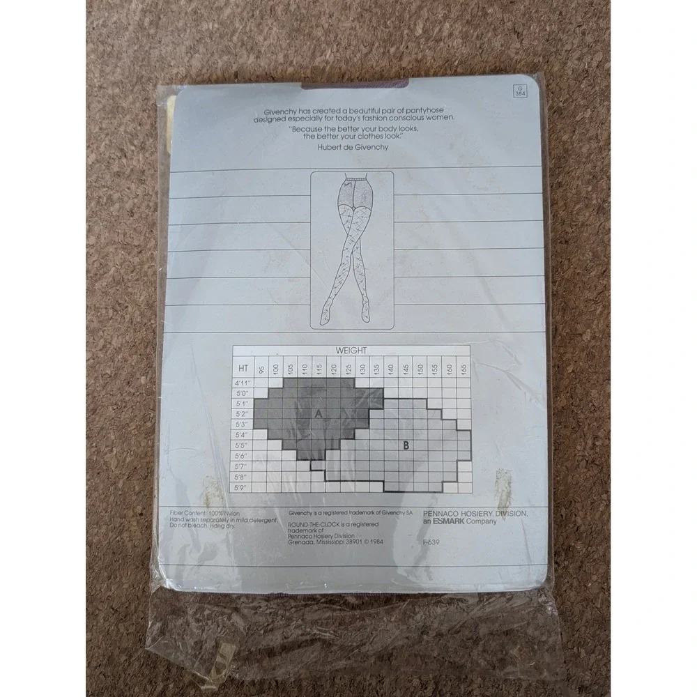 Vintage Givenchy Lyrique Pantyhose Rose Quartz Size B Sandalfoot 1984 NOS‎